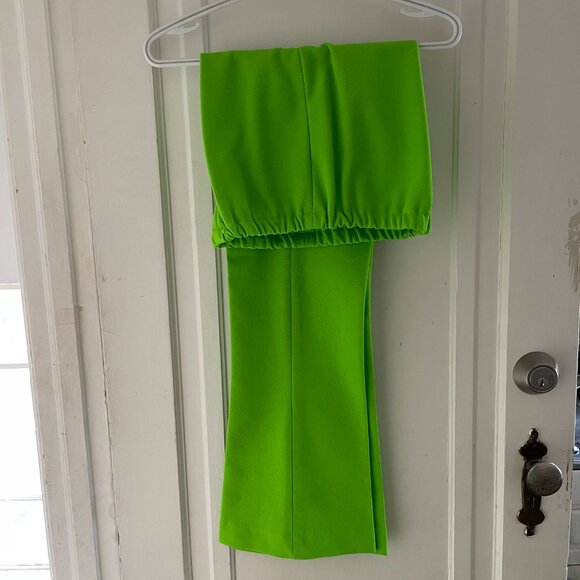Lime Green 1970s VINTAGE PANTSUIT - Picture 8 of 9